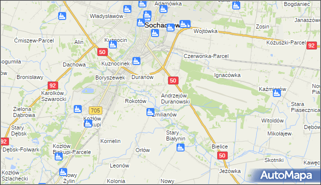 mapa Andrzejów Duranowski, Andrzejów Duranowski na mapie Targeo