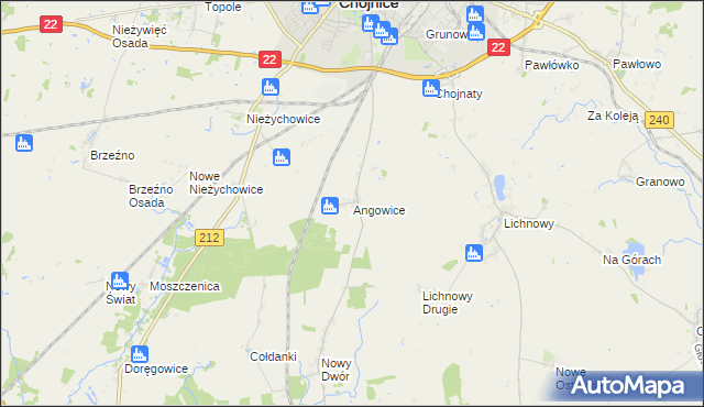 mapa Angowice, Angowice na mapie Targeo
