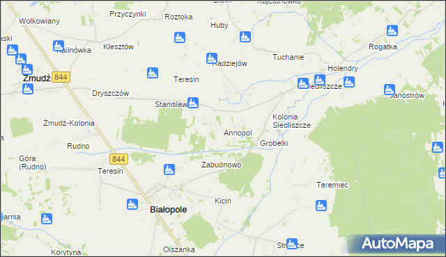 mapa Annopol gmina Żmudź, Annopol gmina Żmudź na mapie Targeo