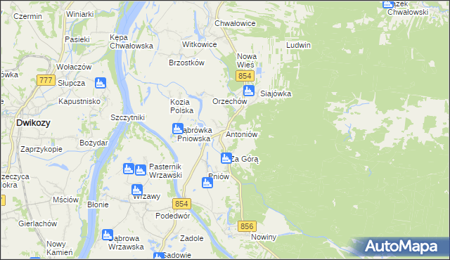 mapa Antoniów gmina Radomyśl nad Sanem, Antoniów gmina Radomyśl nad Sanem na mapie Targeo