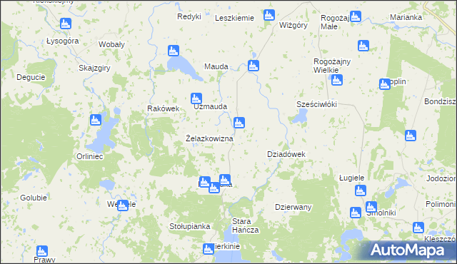 mapa Antosin gmina Wiżajny, Antosin gmina Wiżajny na mapie Targeo