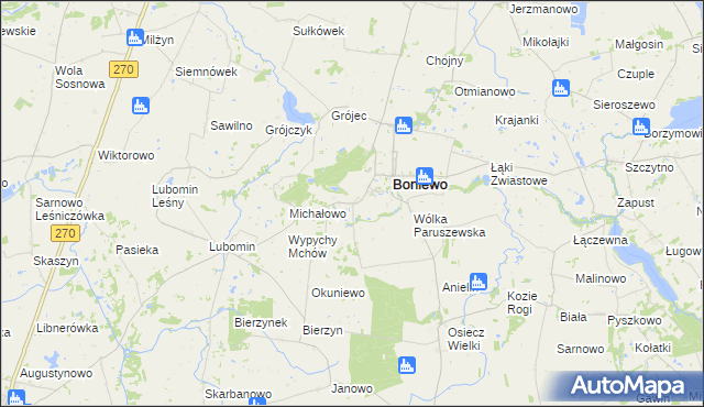 mapa Arciszewo gmina Boniewo, Arciszewo gmina Boniewo na mapie Targeo