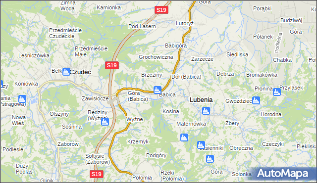 mapa Babica gmina Czudec, Babica gmina Czudec na mapie Targeo