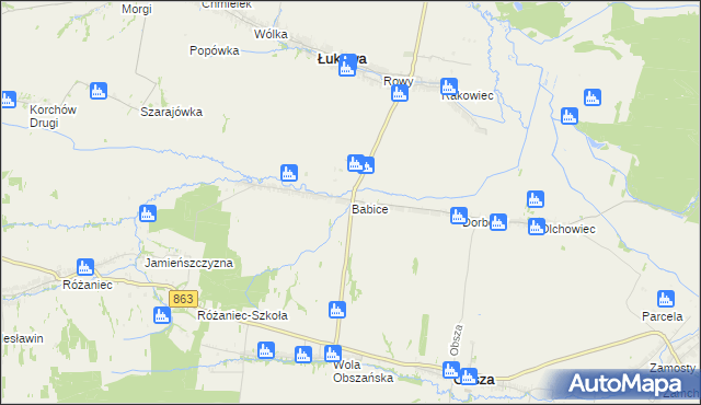 mapa Babice gmina Obsza, Babice gmina Obsza na mapie Targeo