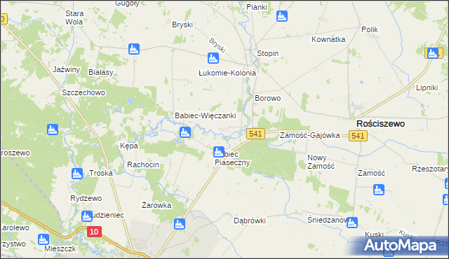 mapa Babiec Rżały, Babiec Rżały na mapie Targeo