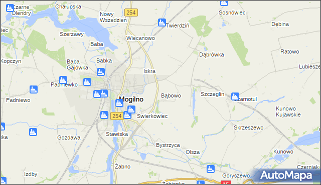 mapa Bąbowo, Bąbowo na mapie Targeo