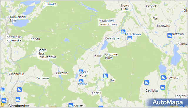 mapa Bącz, Bącz na mapie Targeo