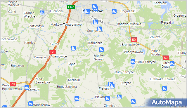 mapa Badów Górny, Badów Górny na mapie Targeo