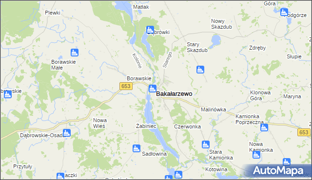mapa Bakałarzewo, Bakałarzewo na mapie Targeo