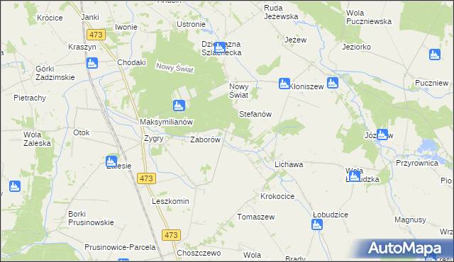 mapa Bąki gmina Zadzim, Bąki gmina Zadzim na mapie Targeo