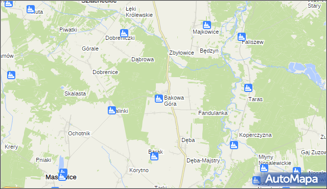 mapa Bąkowa Góra, Bąkowa Góra na mapie Targeo