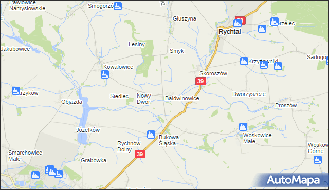 mapa Baldwinowice gmina Namysłów, Baldwinowice gmina Namysłów na mapie Targeo