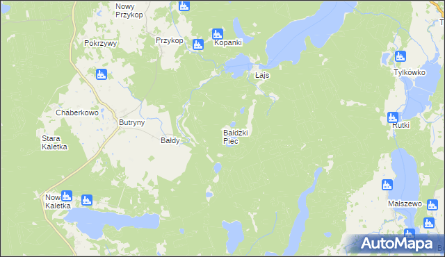 mapa Bałdzki Piec, Bałdzki Piec na mapie Targeo