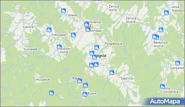 mapa Baligród, Baligród na mapie Targeo
