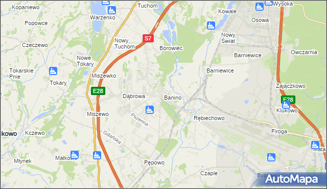 mapa Banino, Banino na mapie Targeo