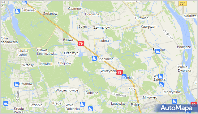 mapa Baniocha, Baniocha na mapie Targeo