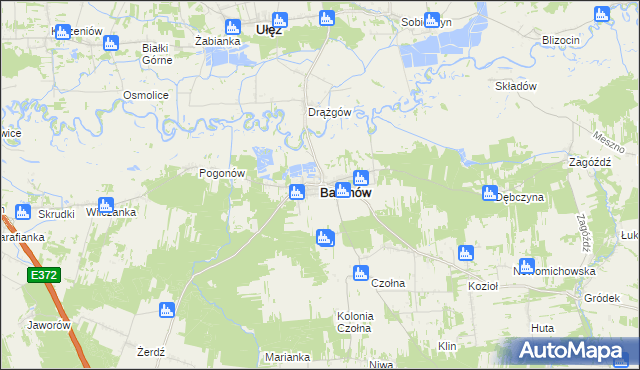 mapa Baranów powiat puławski, Baranów powiat puławski na mapie Targeo