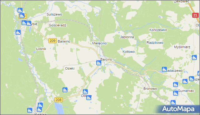 mapa Barcino, Barcino na mapie Targeo