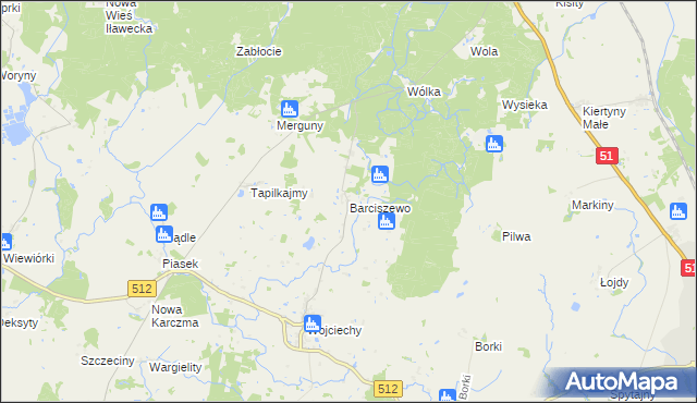 mapa Barciszewo, Barciszewo na mapie Targeo