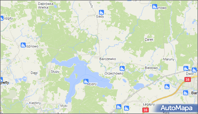 mapa Barczewko, Barczewko na mapie Targeo