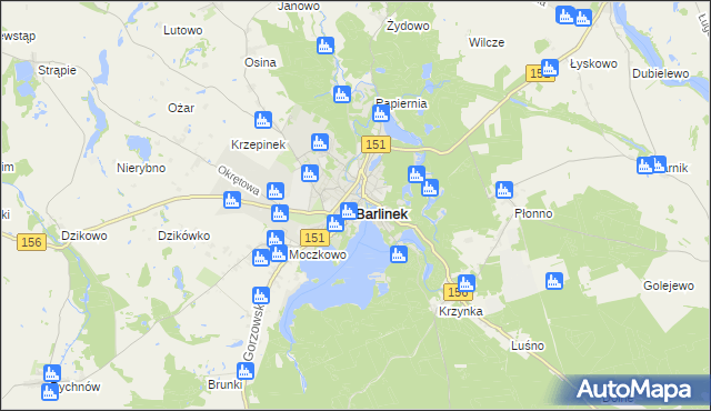 mapa Barlinek, Barlinek na mapie Targeo