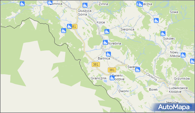mapa Bartnica, Bartnica na mapie Targeo