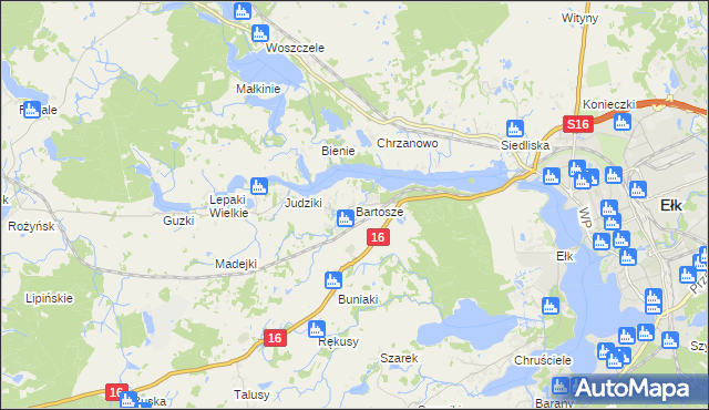 mapa Bartosze, Bartosze na mapie Targeo