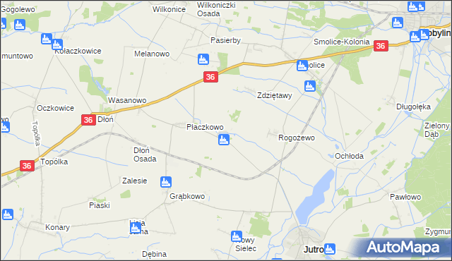 mapa Bartoszewice gmina Jutrosin, Bartoszewice gmina Jutrosin na mapie Targeo