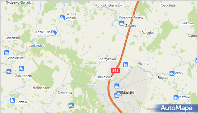 mapa Barzykowo, Barzykowo na mapie Targeo