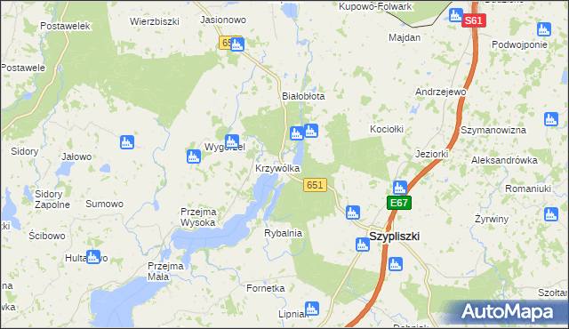 mapa Becejły, Becejły na mapie Targeo