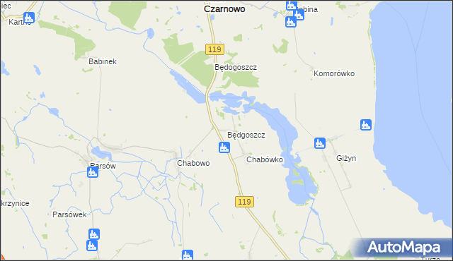 mapa Będgoszcz, Będgoszcz na mapie Targeo