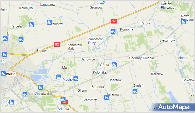 mapa Bednary gmina Nieborów, Bednary gmina Nieborów na mapie Targeo