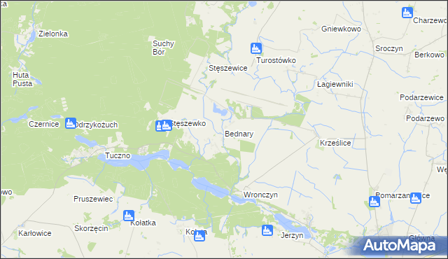 mapa Bednary gmina Pobiedziska, Bednary gmina Pobiedziska na mapie Targeo