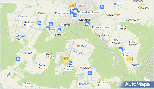 mapa Będzelin, Będzelin na mapie Targeo