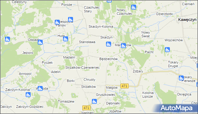 mapa Będziechów, Będziechów na mapie Targeo