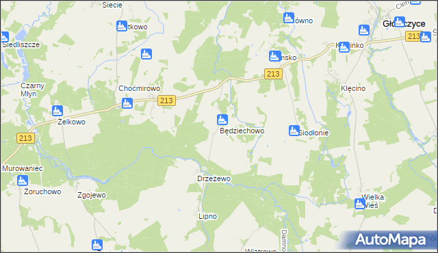 mapa Będziechowo, Będziechowo na mapie Targeo