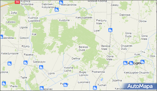 mapa Beresie Duże, Beresie Duże na mapie Targeo