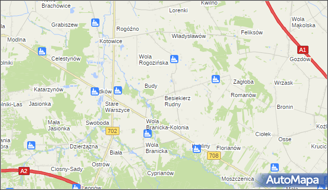 mapa Besiekierz Rudny, Besiekierz Rudny na mapie Targeo