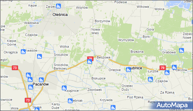 mapa Beszowa, Beszowa na mapie Targeo