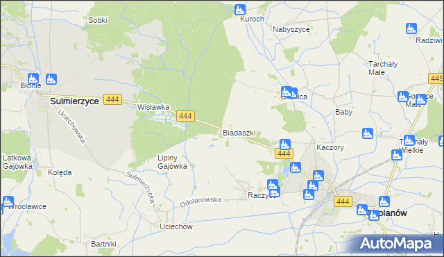 mapa Biadaszki gmina Odolanów, Biadaszki gmina Odolanów na mapie Targeo