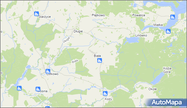 mapa Biała gmina Dobrzany, Biała gmina Dobrzany na mapie Targeo