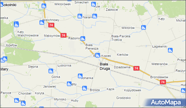 mapa Biała-Kopiec, Biała-Kopiec na mapie Targeo