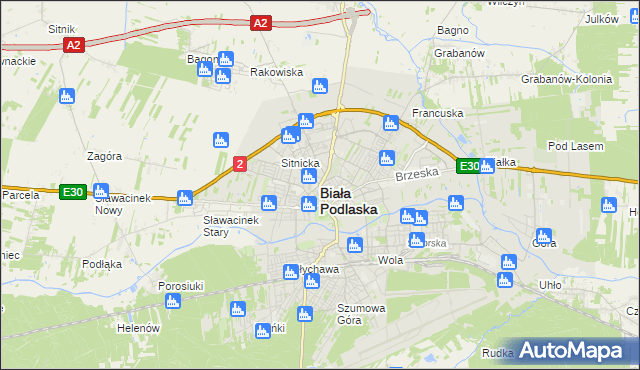 mapa Białej Podlaskiej, Biała Podlaska na mapie Targeo