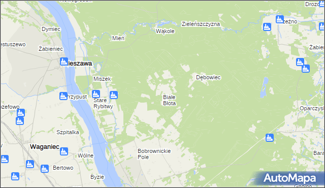 mapa Białe Błota gmina Bobrowniki, Białe Błota gmina Bobrowniki na mapie Targeo