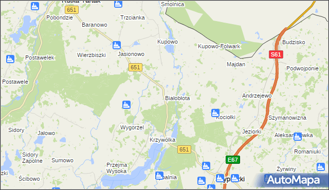mapa Białobłota, Białobłota na mapie Targeo
