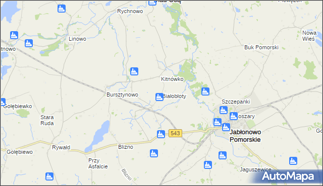 mapa Białobłoty gmina Świecie nad Osą, Białobłoty gmina Świecie nad Osą na mapie Targeo