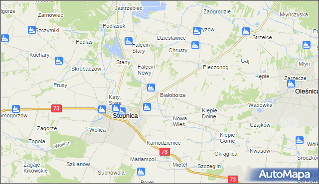 mapa Białoborze, Białoborze na mapie Targeo