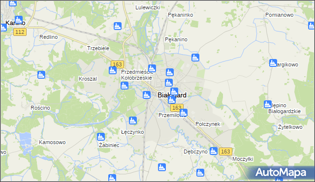 mapa Białogard, Białogard na mapie Targeo
