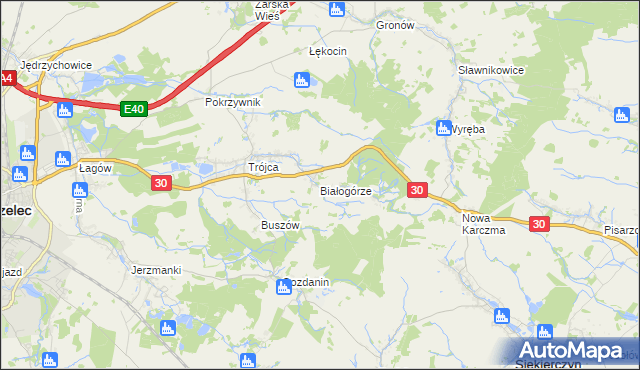 mapa Białogórze, Białogórze na mapie Targeo