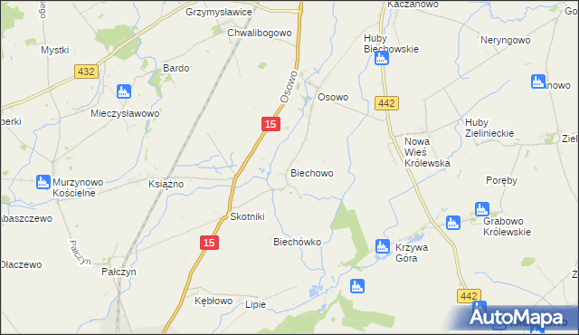 mapa Biechowo gmina Miłosław, Biechowo gmina Miłosław na mapie Targeo